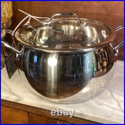 David Burke Stainless Steel Splendor 7qt, 4qt & 2qt Stock Pot Set with Glass Lids