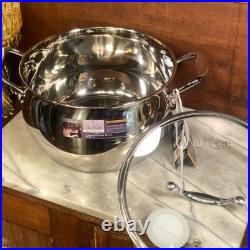 David Burke Stainless Steel Splendor 7qt, 4qt & 2qt Stock Pot Set with Glass Lids
