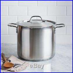 Deep Large Stainless Steel Casserole Cook Stockpot Saucepan Soup Stew Pots & Lid