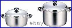 Deep Pot with Two hands 25cm Compatible for IH Cooker -Miyazaki Mfg. Objet