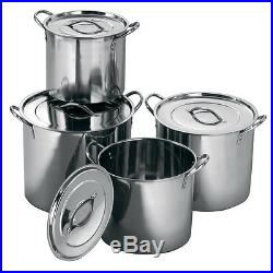 Deep Stainless Steel Casserole Catering Cooking Stockpot Saucepans Soup Stew Pot