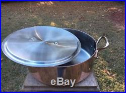 Dehillerin Mauviel 14.5 Copper Stock Pot DutchOven Rondeau Stainless 3mm WithLid