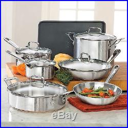 Dishwasher Safe Fry Pan Saucepan Stock Pot Stainless Steel 12-Piece Cookware Set