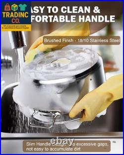 Dutch Oven Casserole with Lid, 9 Quart Professional Stainless Steel Stockpots, S