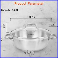 Duxtop Professional Stainless Steel Cooking Pot 5.7-Quart Stock Pot with Glas