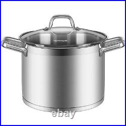 Duxtop Professional Stainless Steel Stock Pot with Glass Lid, Induction Cooking