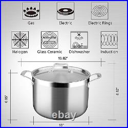 Duxtop Whole-Clad Tri-Ply Stainless Steel Stockpot with Lid, 8 Quart, Kitchen In
