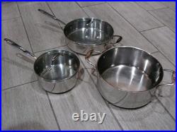 Emeril HEAVY 5-Piece Set 6-Qt Stock Pot, 3Qt Deep Skillet, 2 Qt Saute Pan withLids