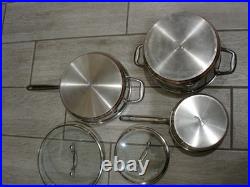 Emeril HEAVY 5-Piece Set 6-Qt Stock Pot, 3Qt Deep Skillet, 2 Qt Saute Pan withLids