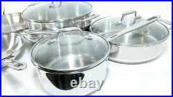 Emeril Lagasse 8 Piece Stainless Copper Core Cookware Pots Pans Lid Set all clad