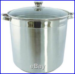 Euro-Ware 3020 Stock Pot with Lid, 20 qt Capacity, Stainless Steel