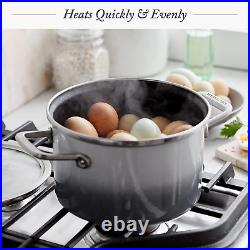 European Crafted Steel Core Enameled Cookware, 6.3QT Stock Pot with Lid, Inducti