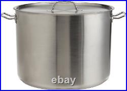 ExcelSteel Heavy Duty Stainless Steel Stock Pot with Lid, 35 quarts, Silver