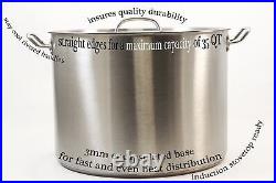 ExcelSteel Heavy Duty Stainless Steel Stock Pot with Lid, 35 quarts, Silver