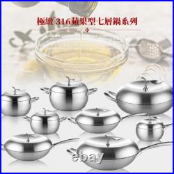 Exquisite SUS 316 Apple Shaped Seven Layer stainless steel soup pot