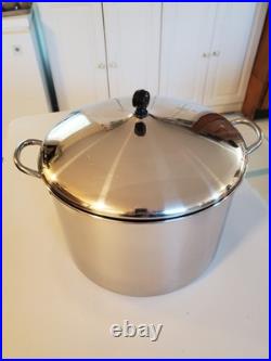 FARBERWARE 16qt Stock Pot Stainless Steel Aluminum Clad With Lid- USA- FREE SHIP