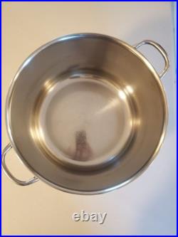 FARBERWARE 16qt Stock Pot Stainless Steel Aluminum Clad With Lid- USA- FREE SHIP