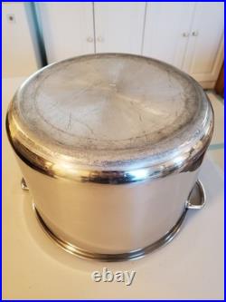 FARBERWARE 16qt Stock Pot Stainless Steel Aluminum Clad With Lid- USA- FREE SHIP