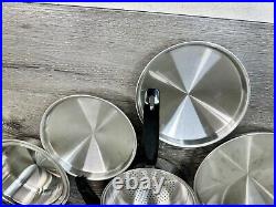 FLAVORITE Thermium Multi-Plex Stainless Steel Stock Pot Pans 10 Pc Set