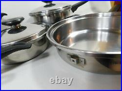 FLAVORITE Waterless Cookware Thermium Multi-Plex Stainless Steel 9 Pc Pan Lot