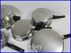 FLAVORITE Waterless Cookware Thermium Multi-Plex Stainless Steel 9 Pc Pan Lot
