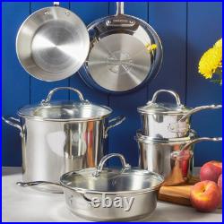 Farberware Millennium Stainless Steel Cookware Professional Pots and Pans 10-Pc