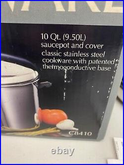 Farberware Stainless Steel Aluminum Clad 10 QT Stock Pot with Lid NOS with Box