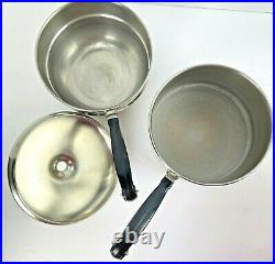 Farberware Stainless Steel Pans 7 pieces withlids Dbl Boiler 2 Stock Pots