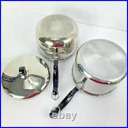 Farberware Stainless Steel Pans 7 pieces withlids Dbl Boiler 2 Stock Pots