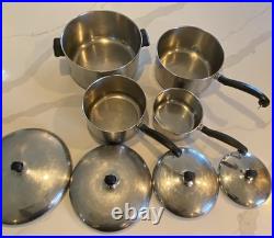 Farberware Vintage Aluminum Clad Stainless Steel Pots With Kids 8 Pieces