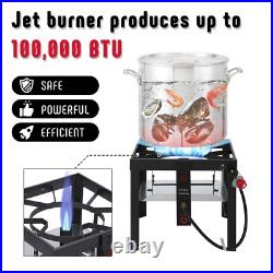 Feasto 80QT Outdoor Propane Aluminum Boiling Pot with Basket, Crab Steaming