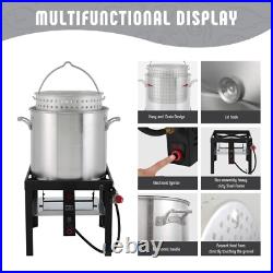 Feasto 80QT Outdoor Propane Aluminum Boiling Pot with Basket, Crab Steaming