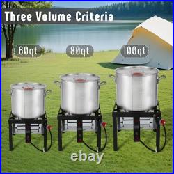 Feasto 80QT Outdoor Propane Aluminum Boiling Pot with Basket, Crab Steaming