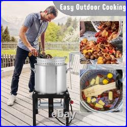 Feasto 80QT Outdoor Propane Aluminum Boiling Pot with Basket, Crab Steaming