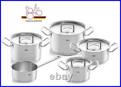 Fissler Pure-Profi Collection 9-Piece Cookware Set With Stainless Steel Lids NEW