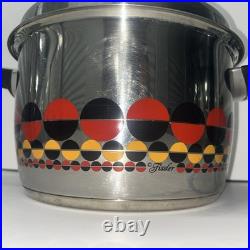Fissler Solaryme Dot Stock Pot + Lid MCM IAF Stainless Steel Germany 10.5ID IAF