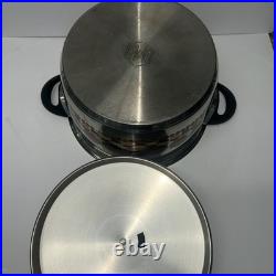 Fissler Solaryme Dot Stock Pot + Lid MCM IAF Stainless Steel Germany 10.5ID IAF