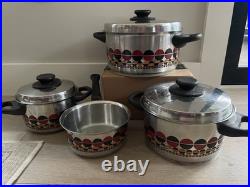 Fissler Vintage MCM solaryme dot Stainless Steel W Germany Pot Set Of 4 with lids