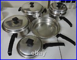 FlavorSeal Cory 18-8 THREE PLY STAINLESS STEEL 10 Piece Set Stock Pot Sauce Pans