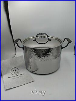 Fleischer And Wolf Stock Pot With Cover 7.8 Qt Hammered Stainless Stl Cookware