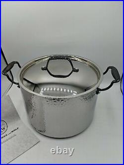 Fleischer And Wolf Stock Pot With Cover 7.8 Qt Hammered Stainless Stl Cookware