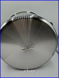 Fleischer And Wolf Stock Pot With Cover 7.8 Qt Hammered Stainless Stl Cookware