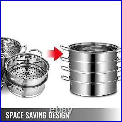 Food Steamer Stainless Steel Stock Pot for Home Steaming Dumplings Cooking Dish