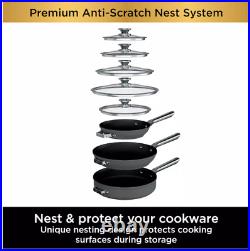 Foodi NeverStick Premium Anti-Scratch Nest System 8-qt. Stock Pot with Glass Lid