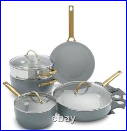 GREENPAN Padova Sky Blue/Dove Grey Ceramic Nonstick 10-Pc Cookware Set-LIMITED