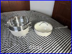 GREENPAN ceramic nonstick stockpot stainless steamer glass lid & sauté pan lid