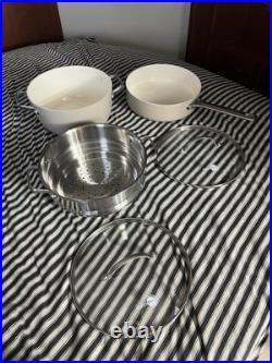GREENPAN ceramic nonstick stockpot stainless steamer glass lid & sauté pan lid