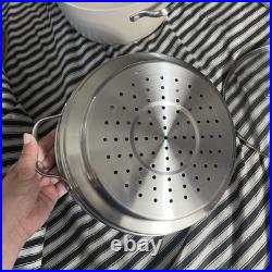GREENPAN ceramic nonstick stockpot stainless steamer glass lid & sauté pan lid
