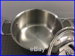 Gently Used Mauviel M'cook 10 Round Stainless Steel Magnetic Stock Pot with Lid