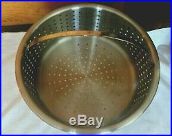 Genuine All Clad 12 Qt Stainless Steel Pasta Stock Pot with 2 Strainer Inserts